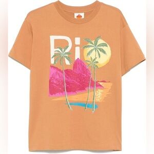 FARM RIO Brazilian Tropical Caramel Brown "Rio" T-Shirt